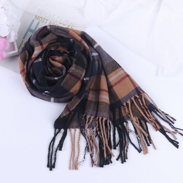 Autumn And Winter British Style Plaid Scarf Winter